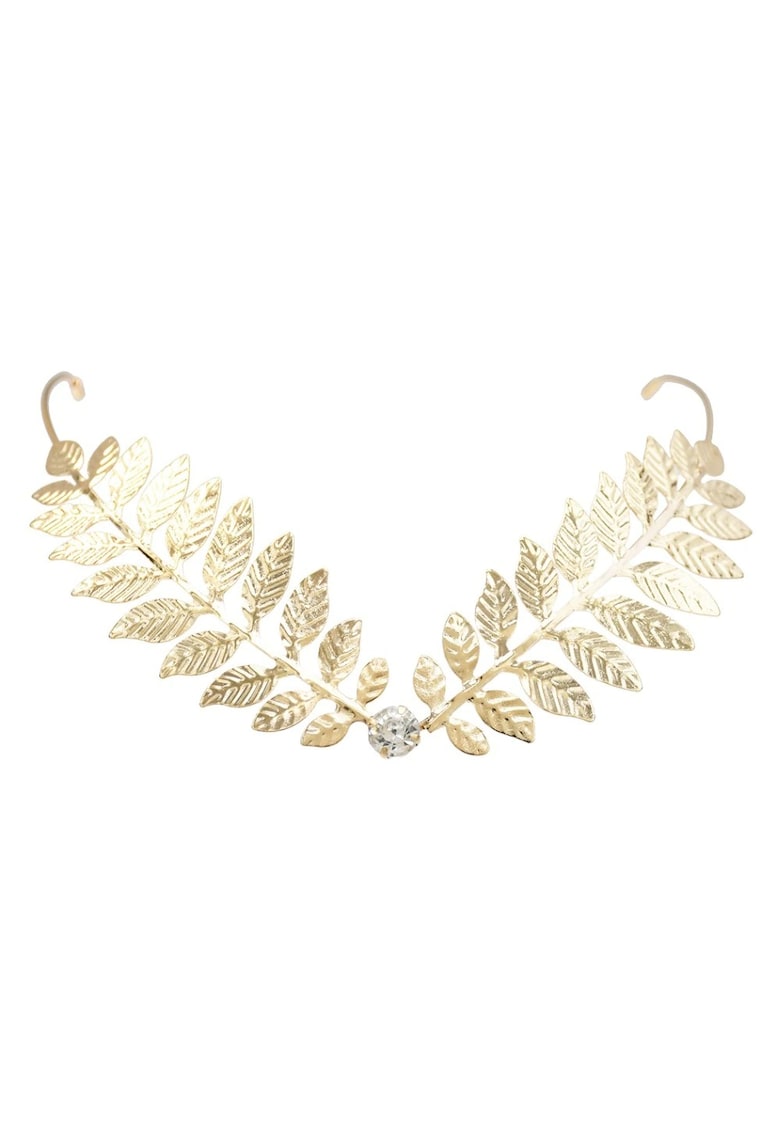 Accesoriu de frunte - aurie - cu frunzulite si piatra - Anaya C21 -