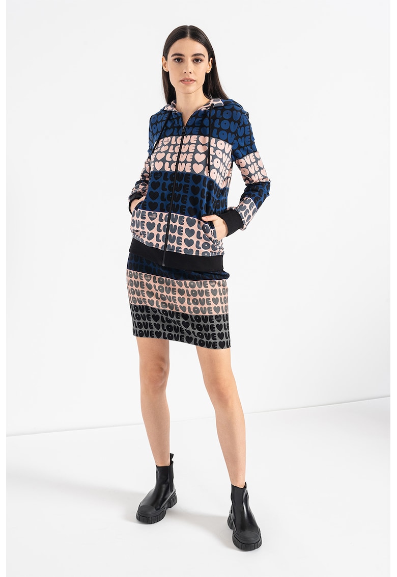 Hanorac cu fermoar si model logo