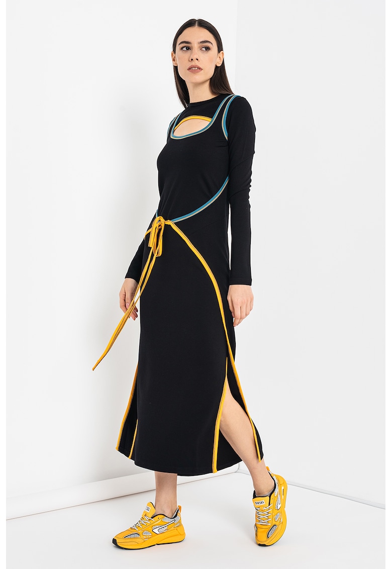 Rochie midi cu detalii contrastante Crosser