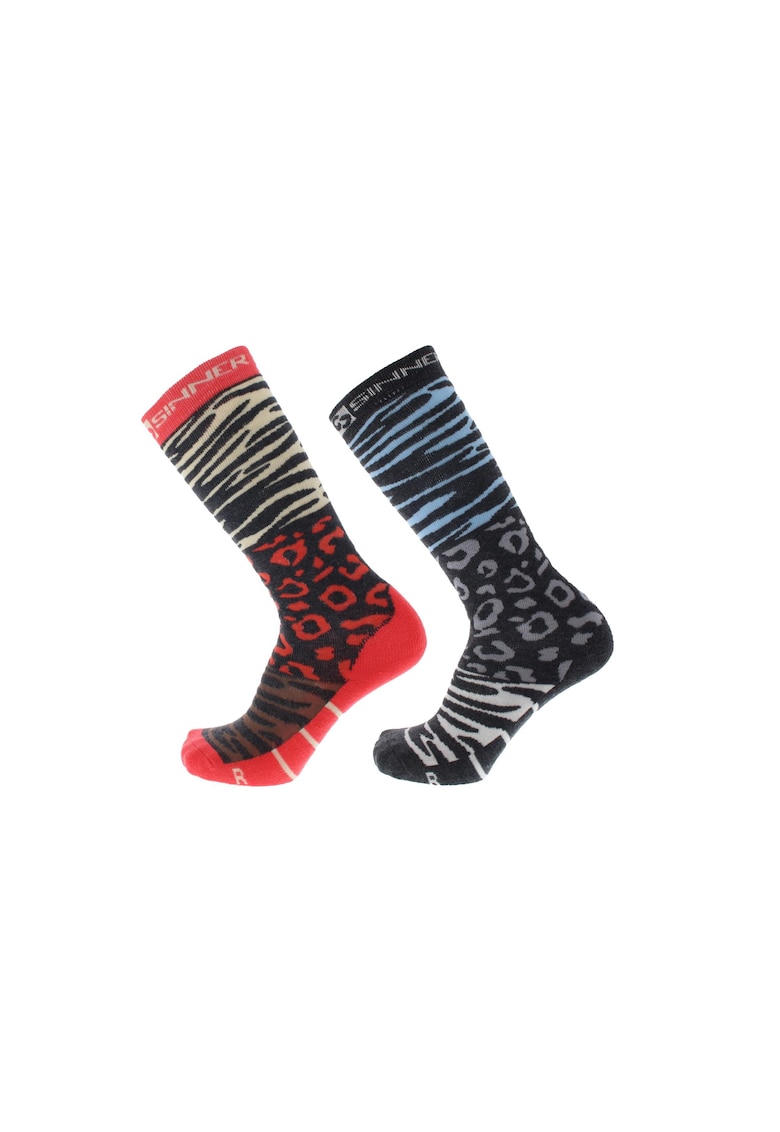 Set de Sosete  Ski Socks Animal Print 2 perechi - Rosu Set de Sosete  Ski Socks Animal Print 2 perechi - Rosu