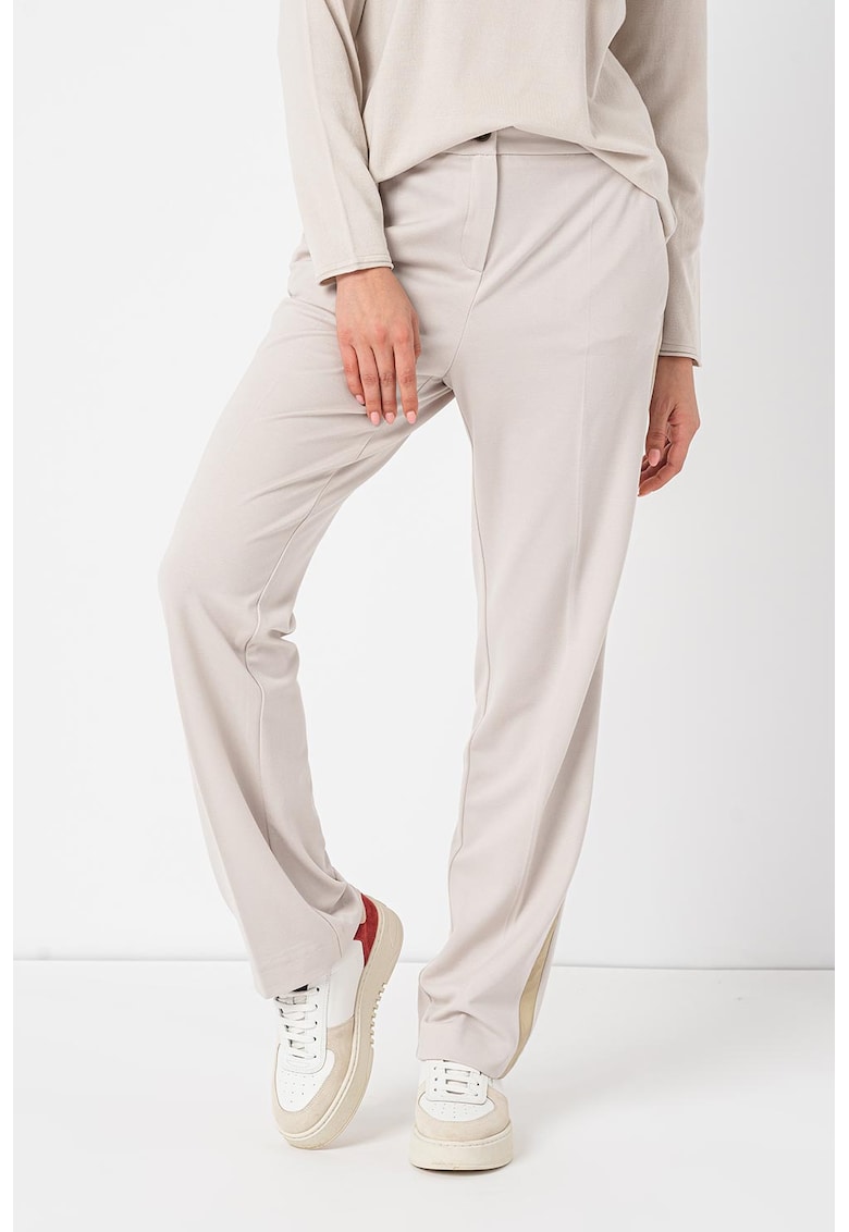 Pantaloni cu talie medie si dungi laterale Colanti imagine noua