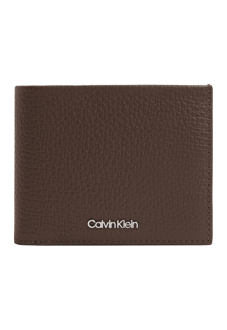 Portofel pliabil de piele Minimalism - Maro