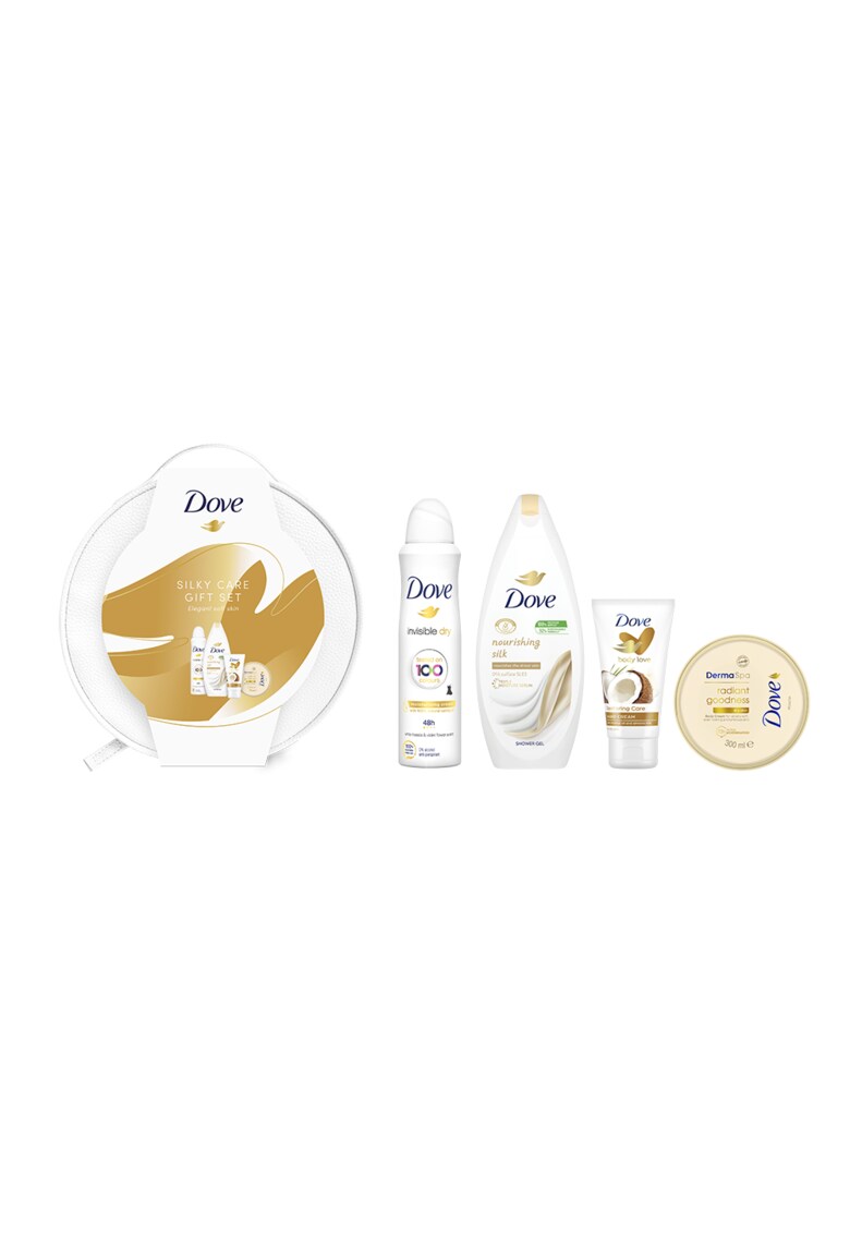 Set Vanity: Geantă pentru cosmetice + Loțiune de corp Goodness - 300 ml + antiperspirant spray - 150 ml + Gel de duș Fine Silk - 250 ml + Cremă de mâini Coconut Milk - 75 ml