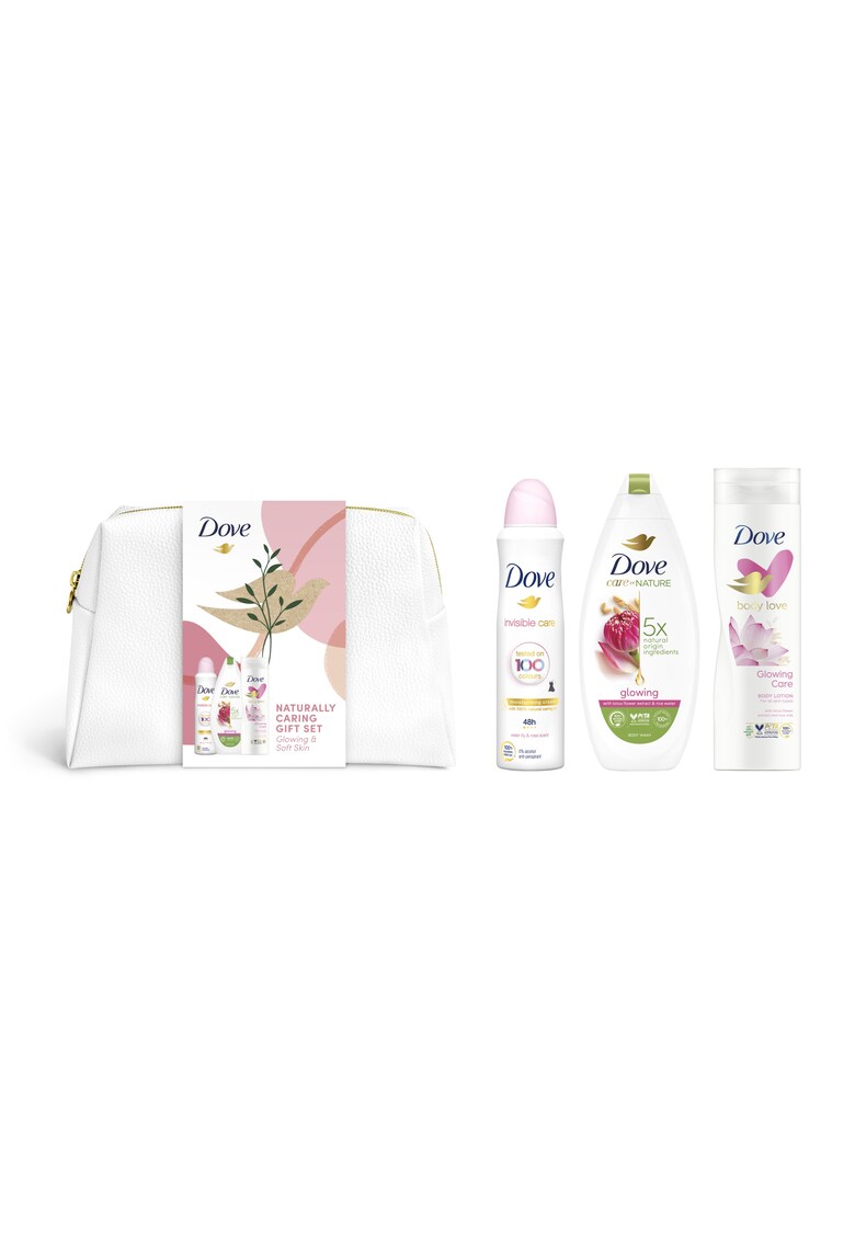 Set Naturally Glowing: Geanta pentru cosmetice - Lotiune de corp - 250 ml + Antiperspirant spray - 150 ml + Gel de dus - 225 ml