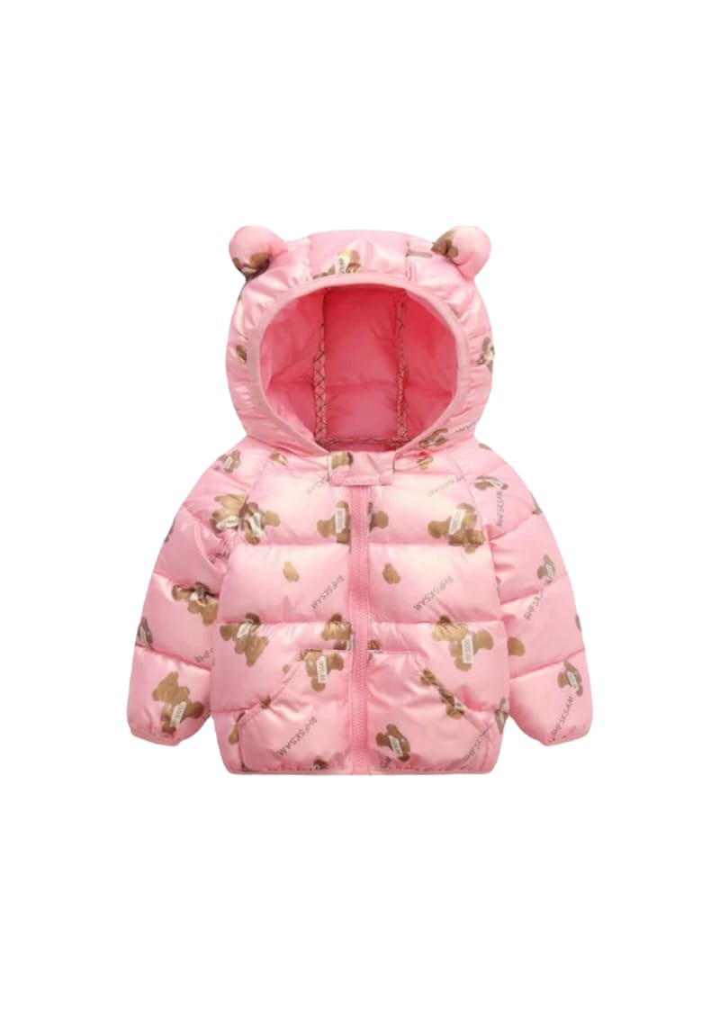 Geaca Din Fas - Teddy - Poliester - Fete - Fermoar - Maneca lunga - Roz