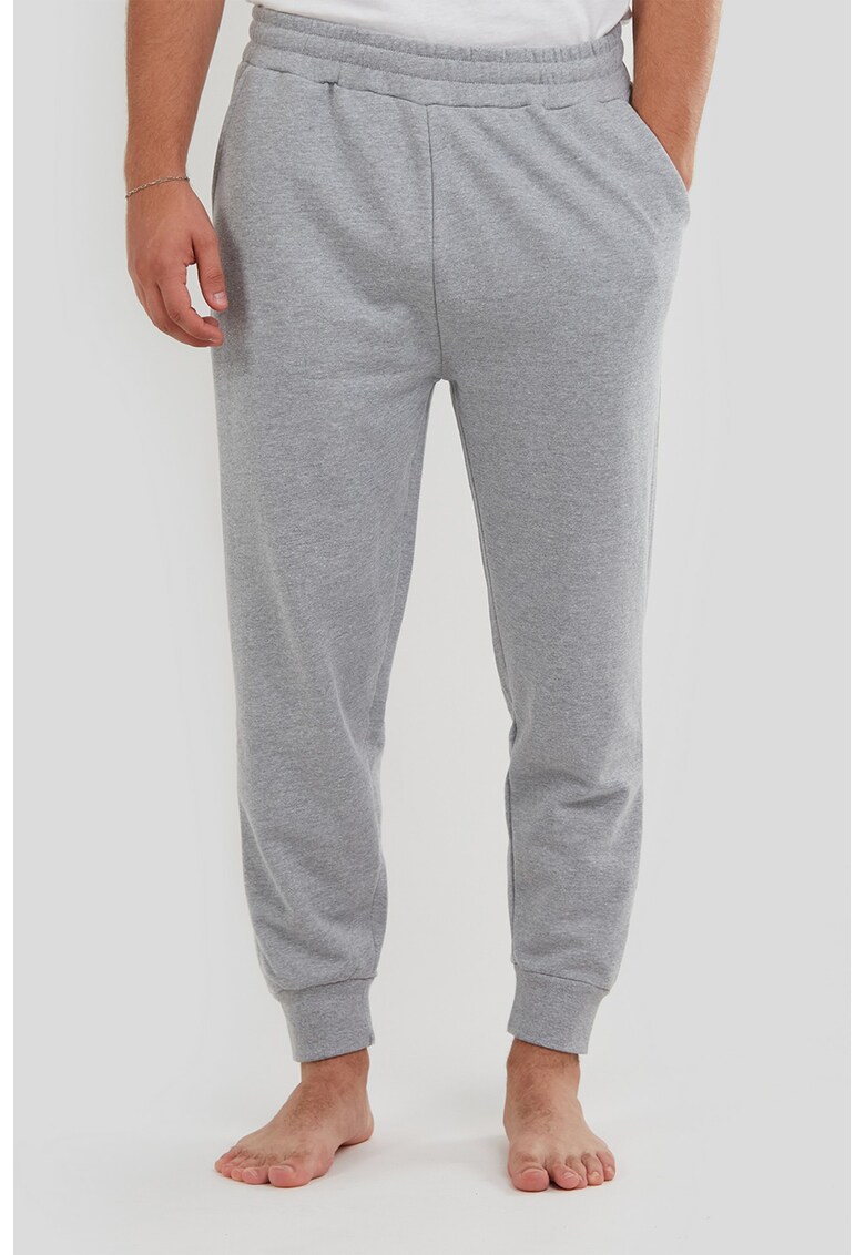 Pantaloni slim fit cu imprimeu logo pentru fitness Moris