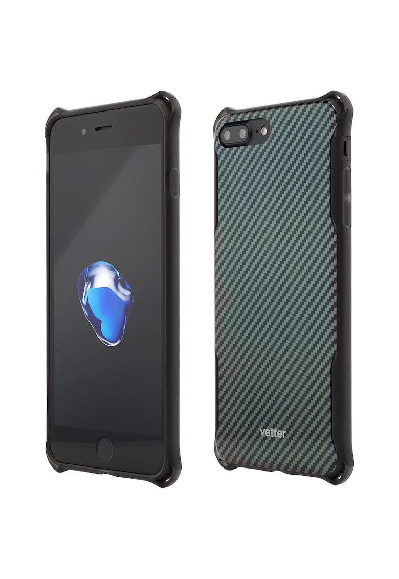 Husa de protectie Clip-On Hybrid Xtra Protection pentru iPhone 8 Plus / iPhone 7 Plus - Carbon Look