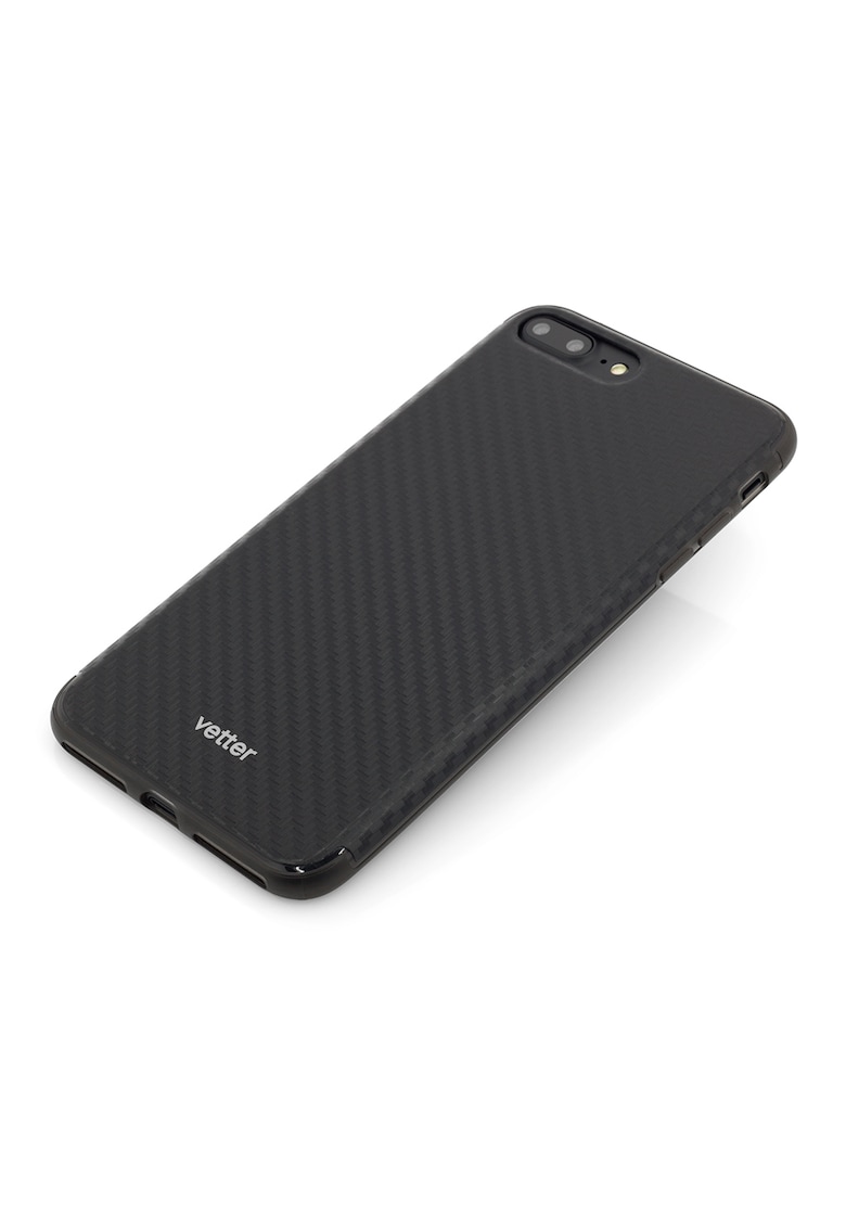 Husa de protectie Clip-On Hybrid Slim Series pentru iPhone 8 Plus / iPhone 7 Plus - Carbon Look - Black