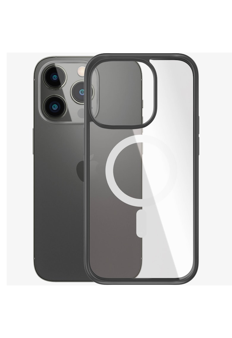 Husa de protectie MagSafe pentru Apple iPhone 14 Pro - Transparenta/rama Neagra