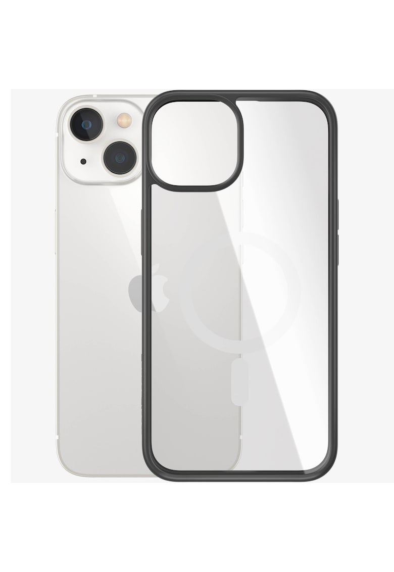 Husa de protectie MagSafe pentru Apple iPhone 14/13 - Transparenta/rama Neagra