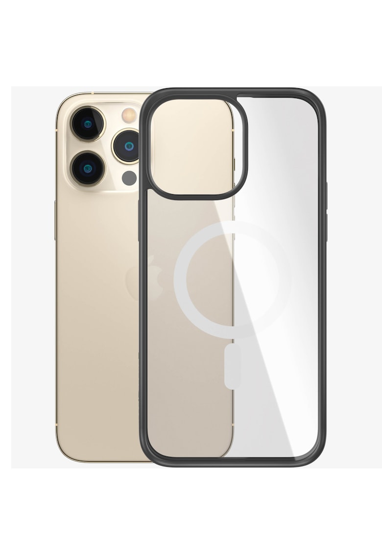 Husa de protectie MagSafe pentru Apple iPhone 14 Pro Max - Transparenta/rama Neagra