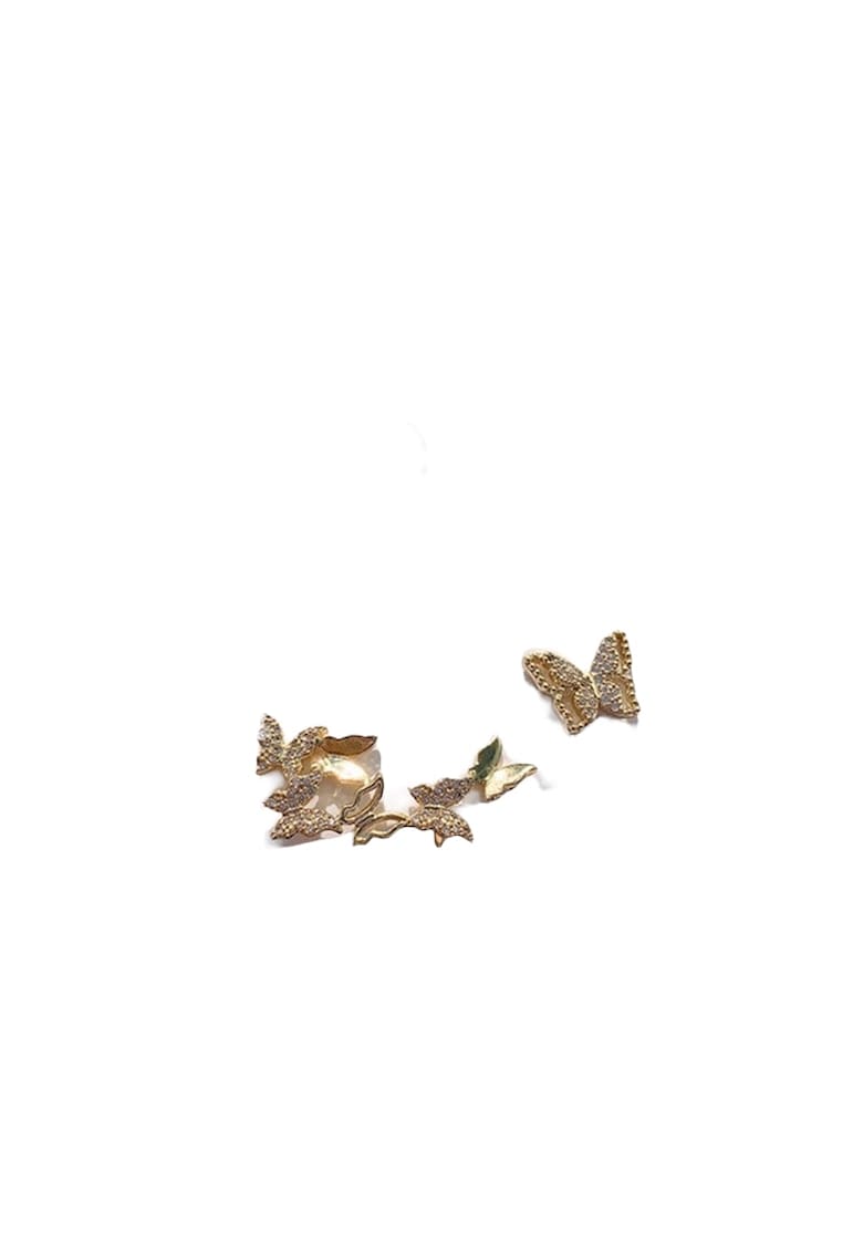 Cercei aurii - forma de fluturi - cu pietre - Aurora C13 -