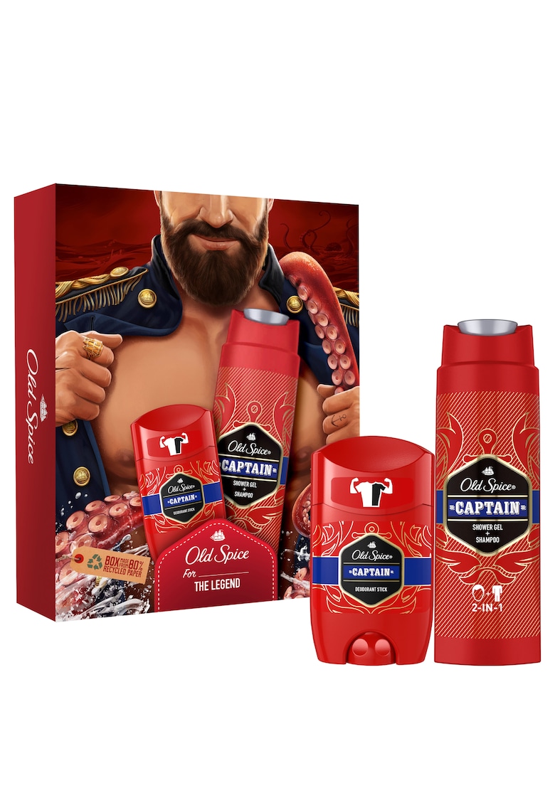 Set Cadou Dark Captain: Gel de dus - 250 ml + Deodorant stick - 50 ml