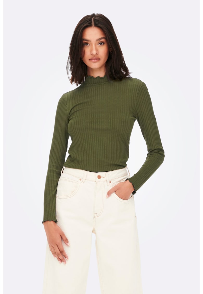 JdY Bluza slim fit Fransiska - Verde inchis