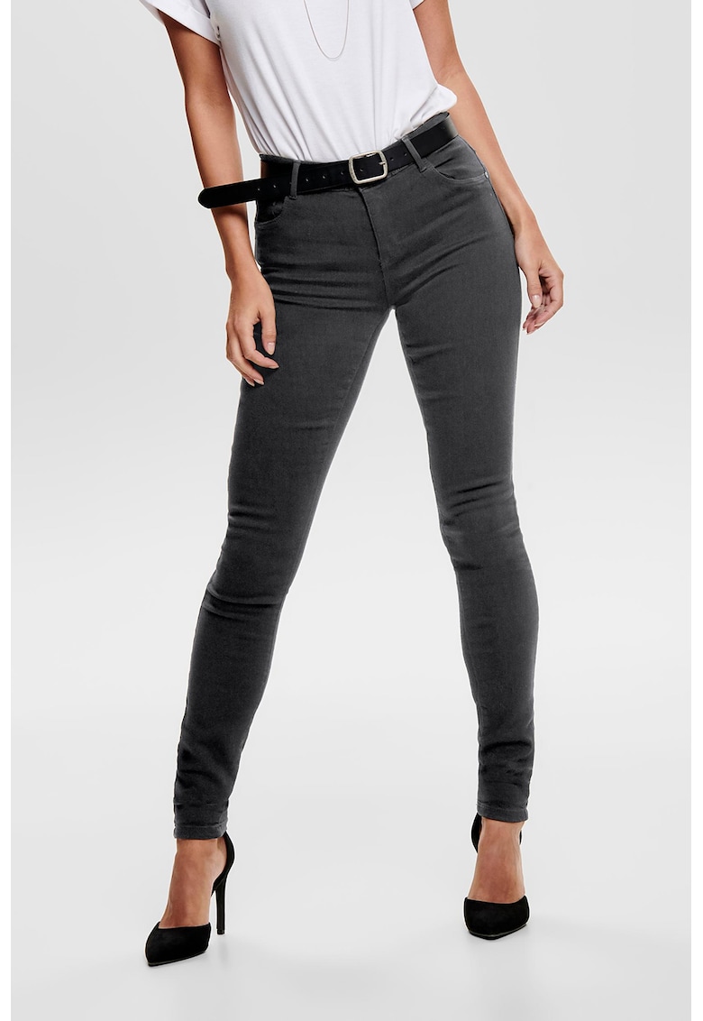 Blugi skinny elastici Rain - Gri inchis