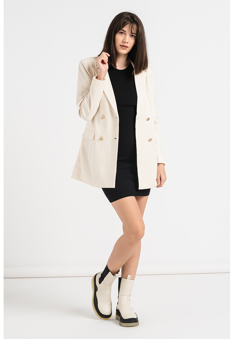 Sacou lung cu doua randuri de nasturi Pop Trash