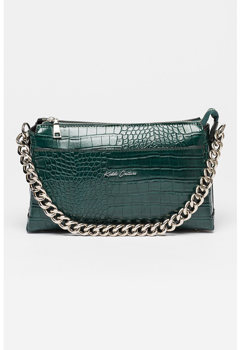 Geanta crossbody de piele ecologica cu aspect piele de crocodil