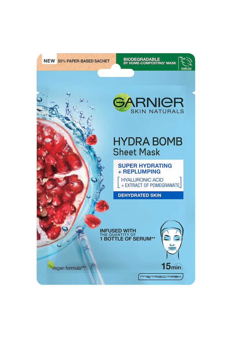 Masca servetel  Moisture + Aqua Bomb cu rodie - 32 g