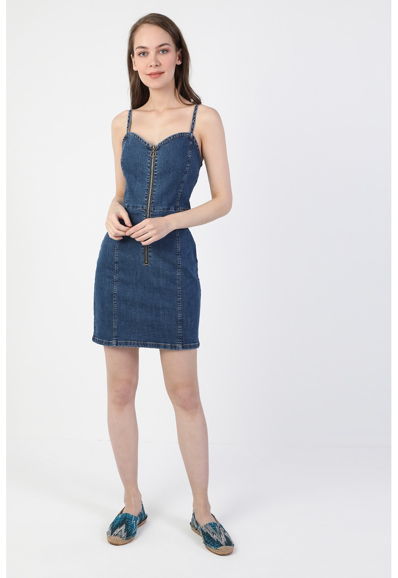 Rochie de denim cu decolteu sweetheart