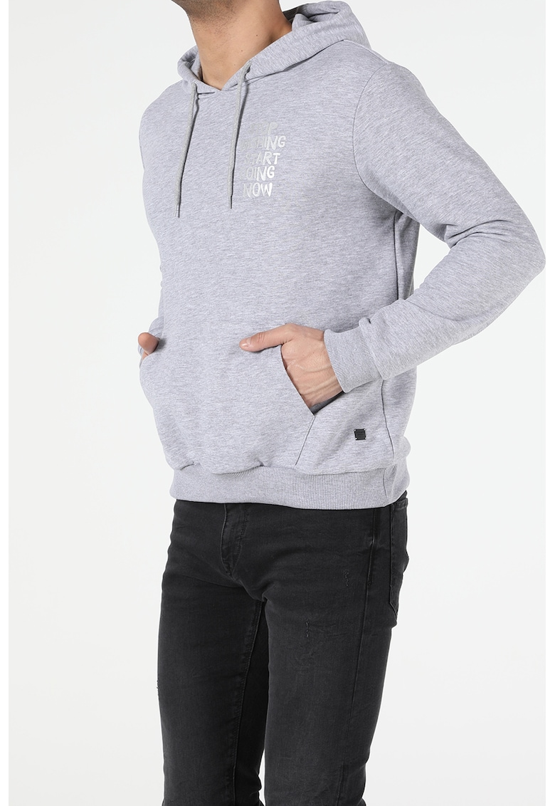 Hanorac regular fit cu imprimeu text pe piept