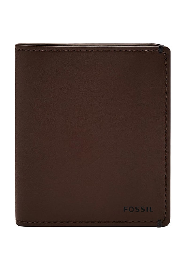 Fossil Portofel pliabil de piele ecologica cu logo discret joshua