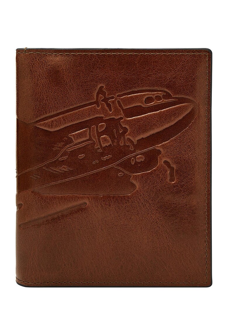 Husa de piele ecologica pentru pasaport - cu model stantat Travel