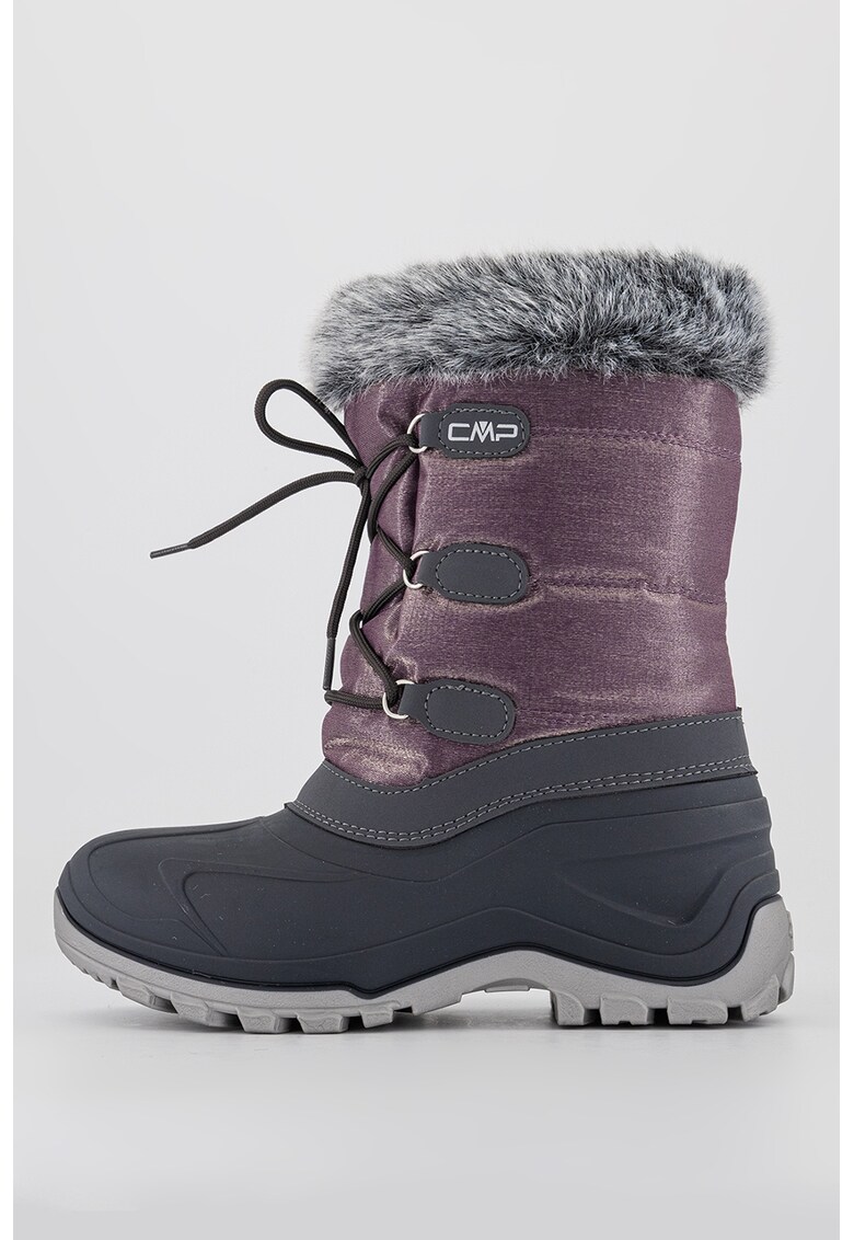 Cizme mid-calf de iarna cu garnitura de blana sintetica Nietos - Gri/Lila pal