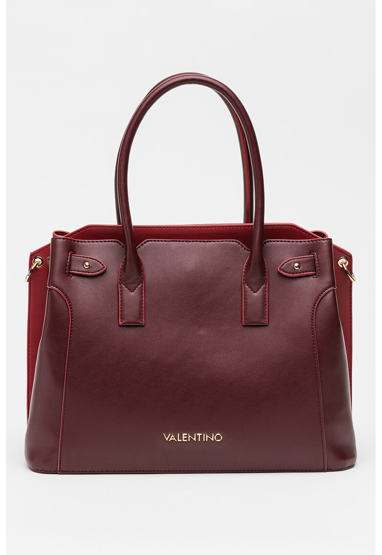 Geanta de piele ecologica cu bareta de umar si aplicatie logo Bulgur