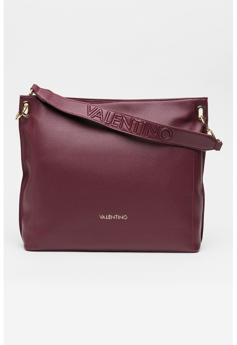 Geanta de piele ecologica cu bareta de umar si aspect texturat Tajine