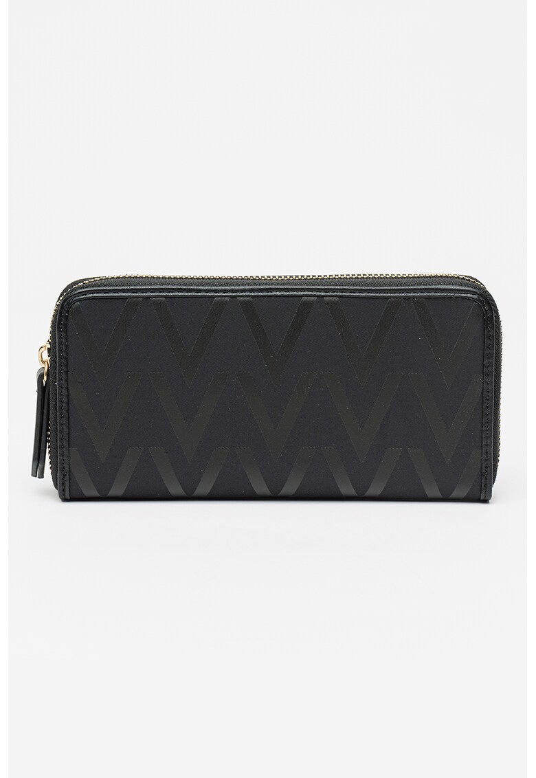 Portofel cu fermoar si imprimeu monograma Punch