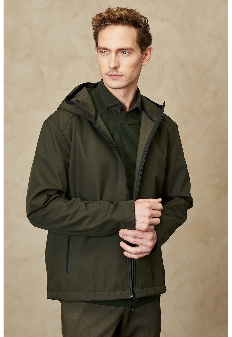 Jacheta cu gluga si buzunare laterale