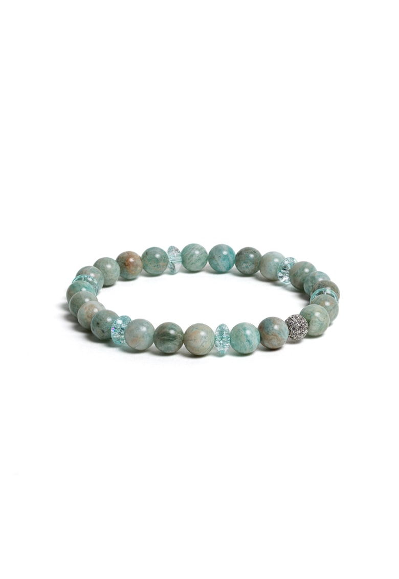 Bratara femei - din pietre naturale de Amazonit si rondele de cristal - margele de 6mm