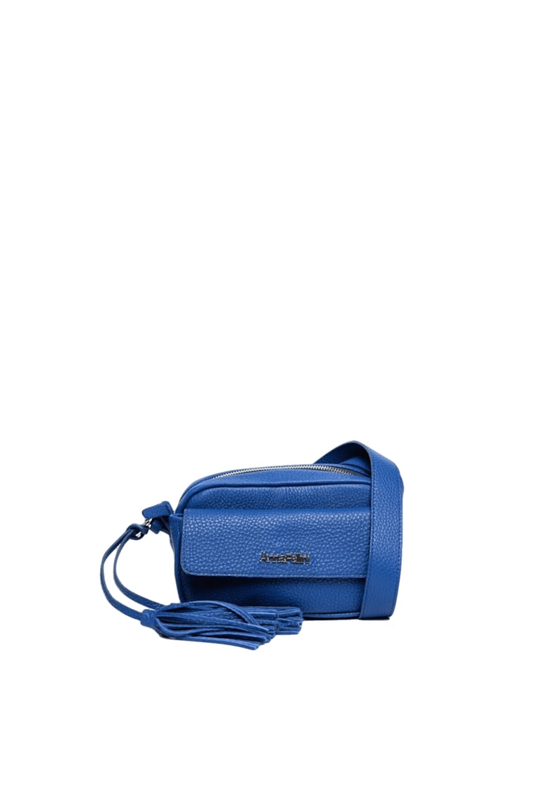 Geanta dama piele - Thea - albastru - 30x9x13 cm