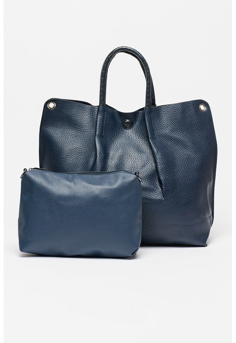 Geanta de piele ecologica cu bareta de umar si etui