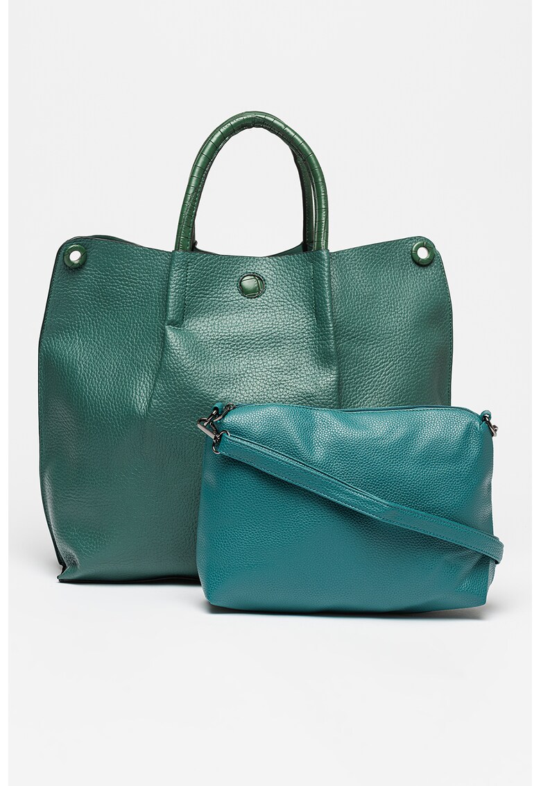 Geanta de piele ecologica cu bareta de umar si etui