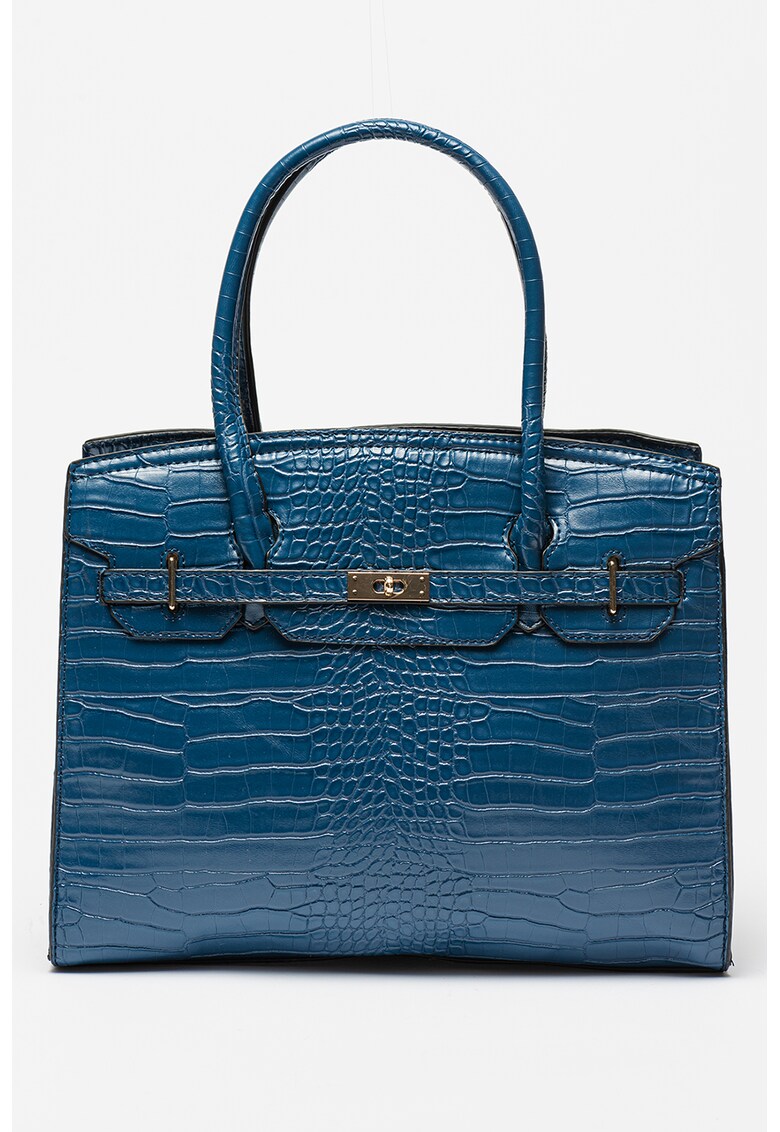 Geanta de piele ecologica cu maner si aspect de piele de crocodil