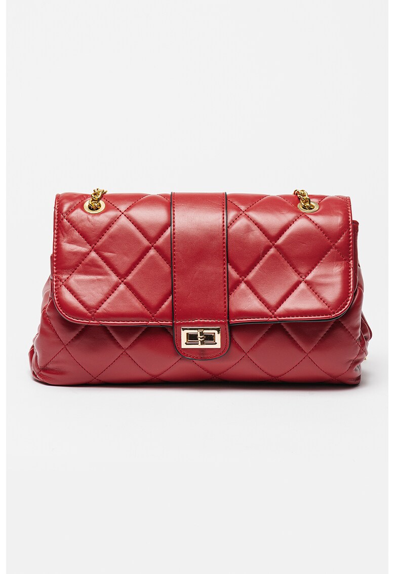 Geanta crossbody de piele ecologica cu aspect matlasat