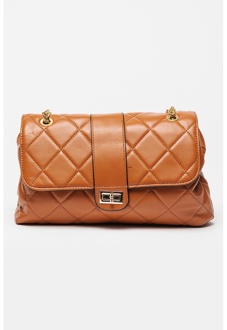 Geanta crossbody de piele ecologica cu aspect matlasat