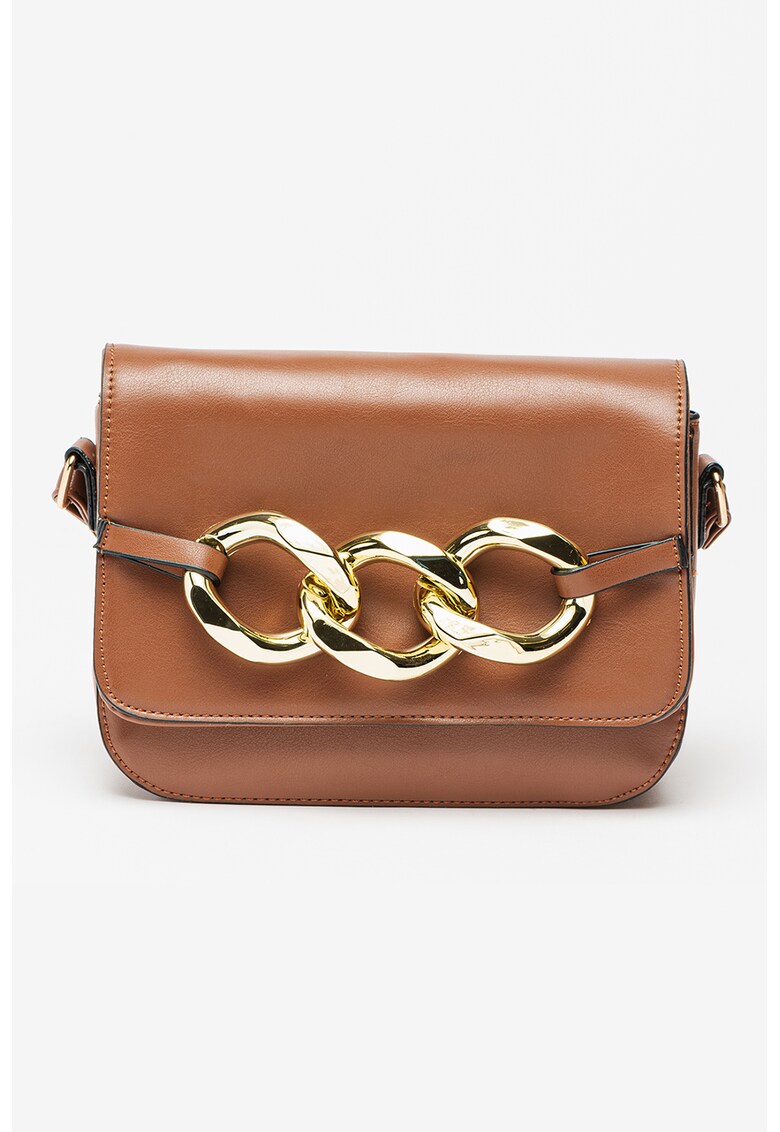 Geanta crossbody de piele ecologica cu lant decorativ