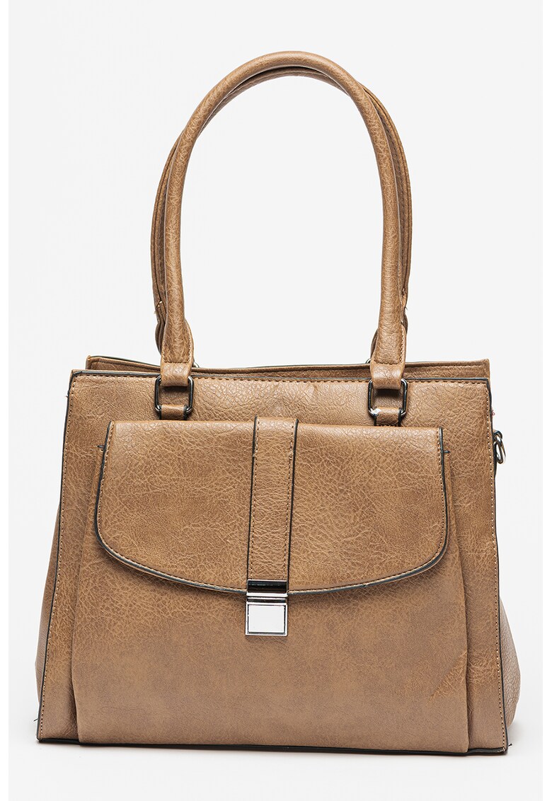 Geanta de piele ecologica cu bareta de umar si buzunare mutiple