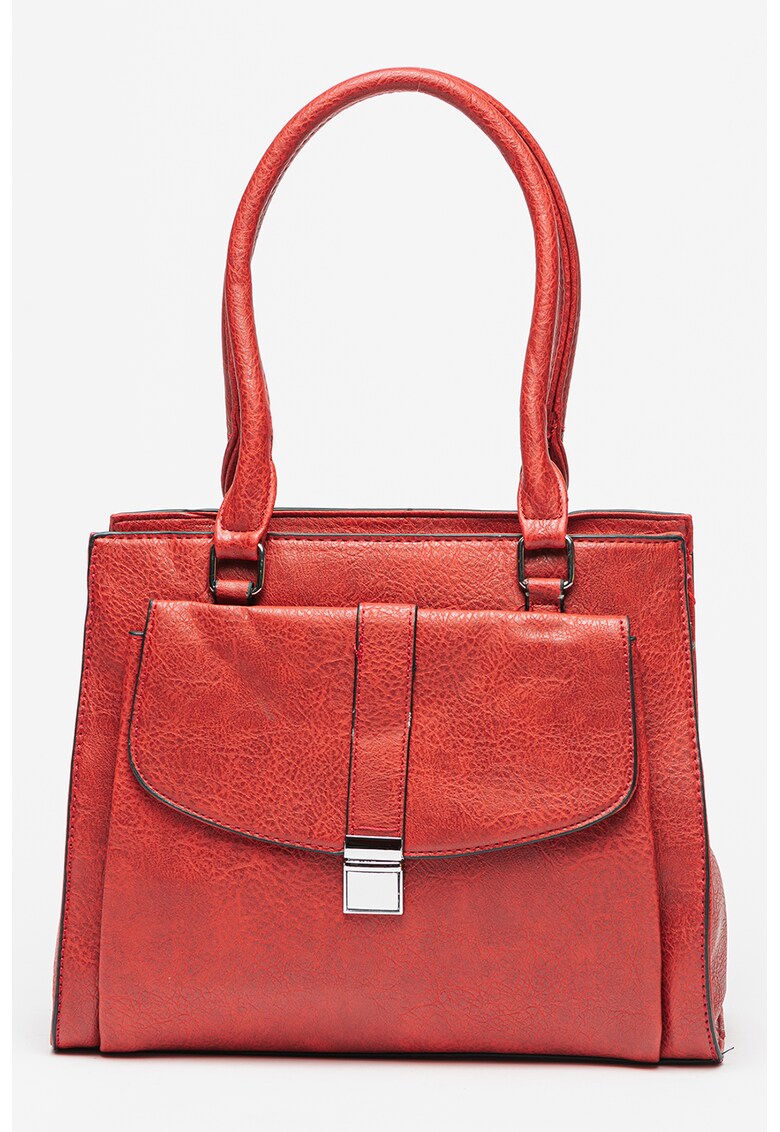 Geanta de piele ecologica cu bareta de umar si buzunare mutiple