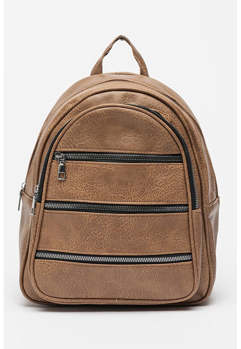 Rucsac de piele ecologica cu fermoare decorative