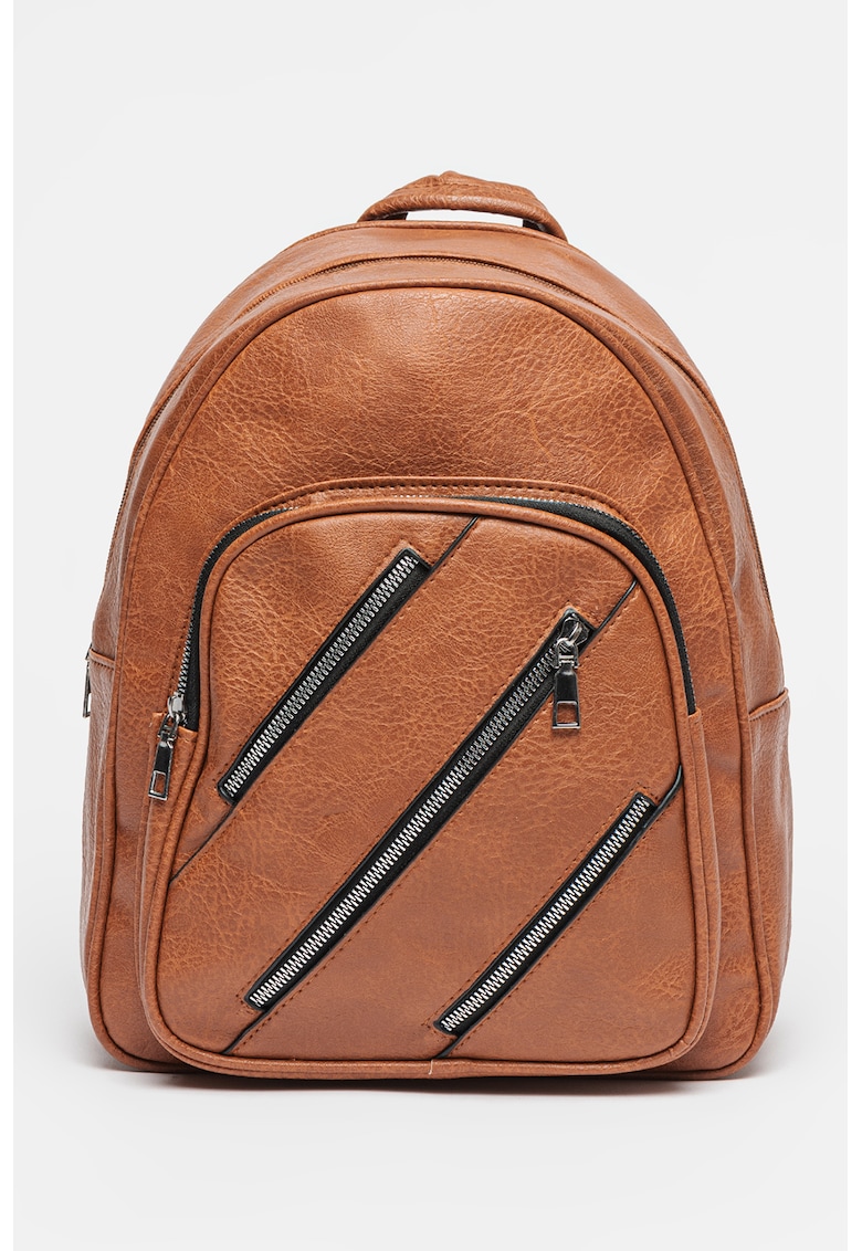 Rucsac de piele ecologica cu fermoar decorative