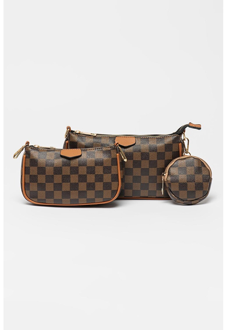 Geanta crossbody de piele ecologica cu etuiuri detasabile