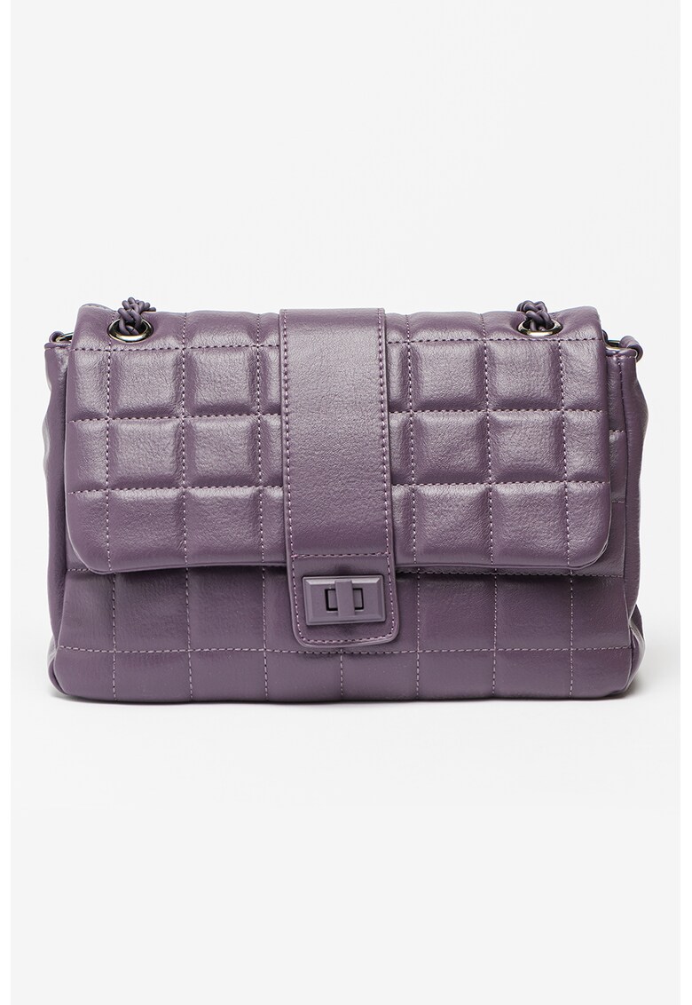 Geanta crossbody de piele ecologica cu aspect matlasat