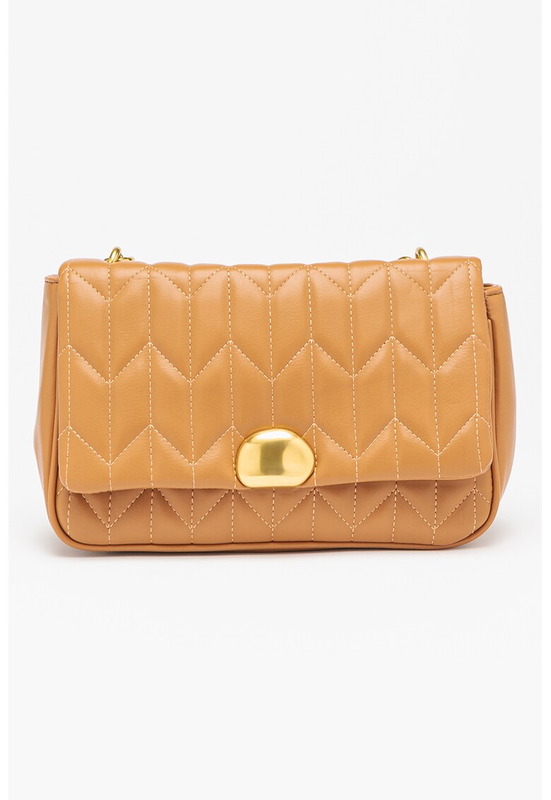 Geanta crossbody de piele ecologica cu aspect matlasat