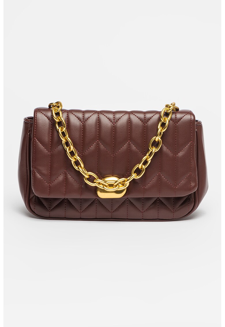 Geanta crossbody de piele ecologica cu aspect matlasat