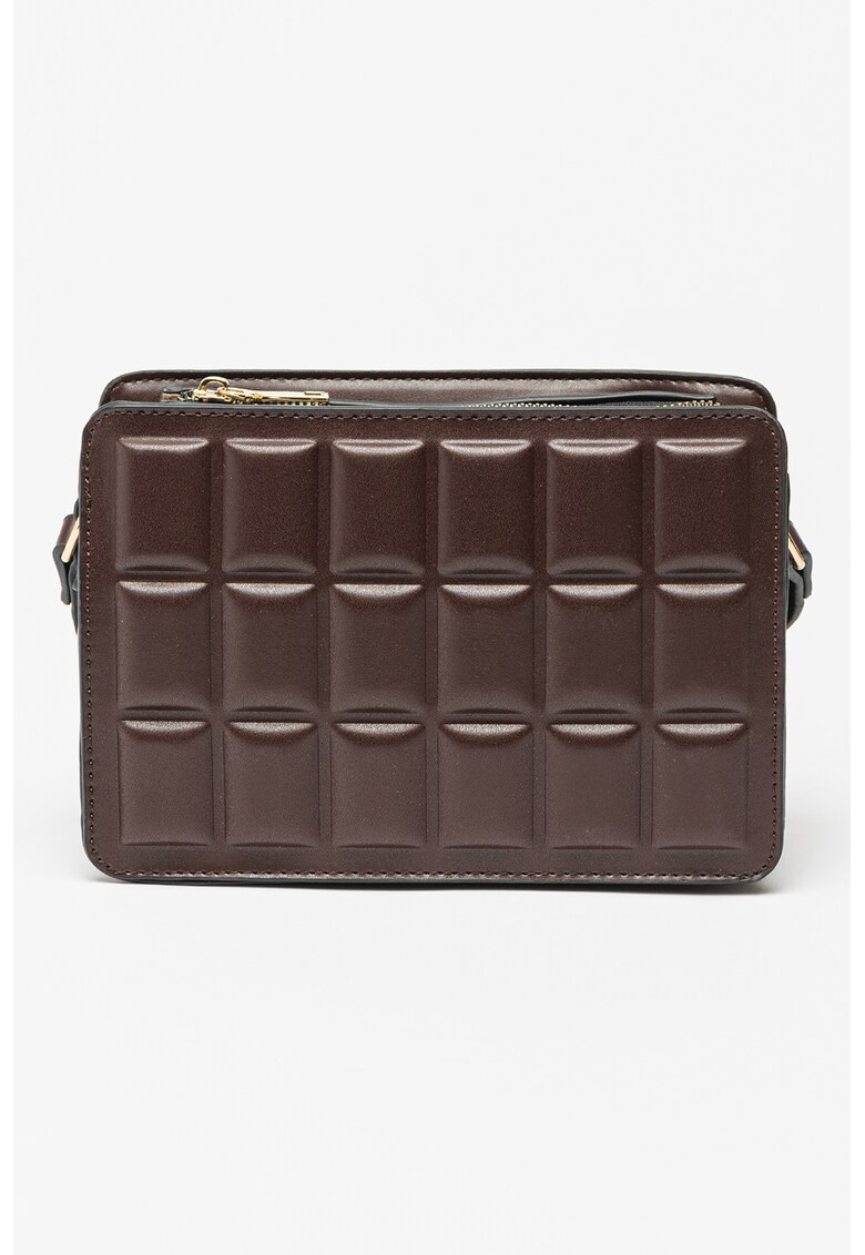 Geanta crossbody de piele ecologica cu detalii in relief