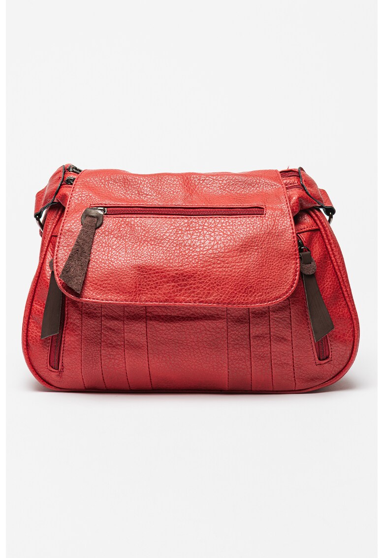 Geanta de piele ecologica cu bareta de umar si doua compartimente