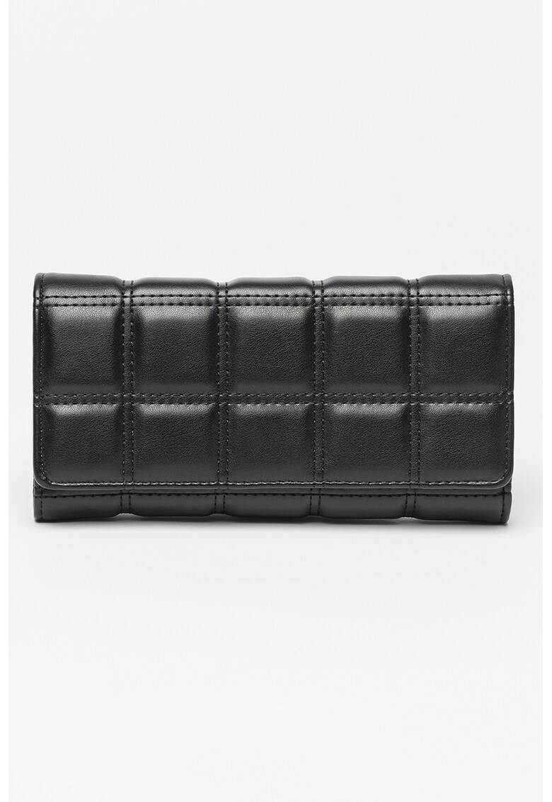 Portofel cu aspect matlasat si inchidere cu clapa